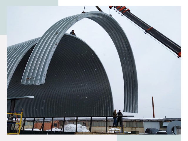 Полукруглые ангары в Раменском