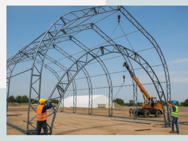 Монтаж ангаров в Раменском от 608 руб. - Надежно и быстро